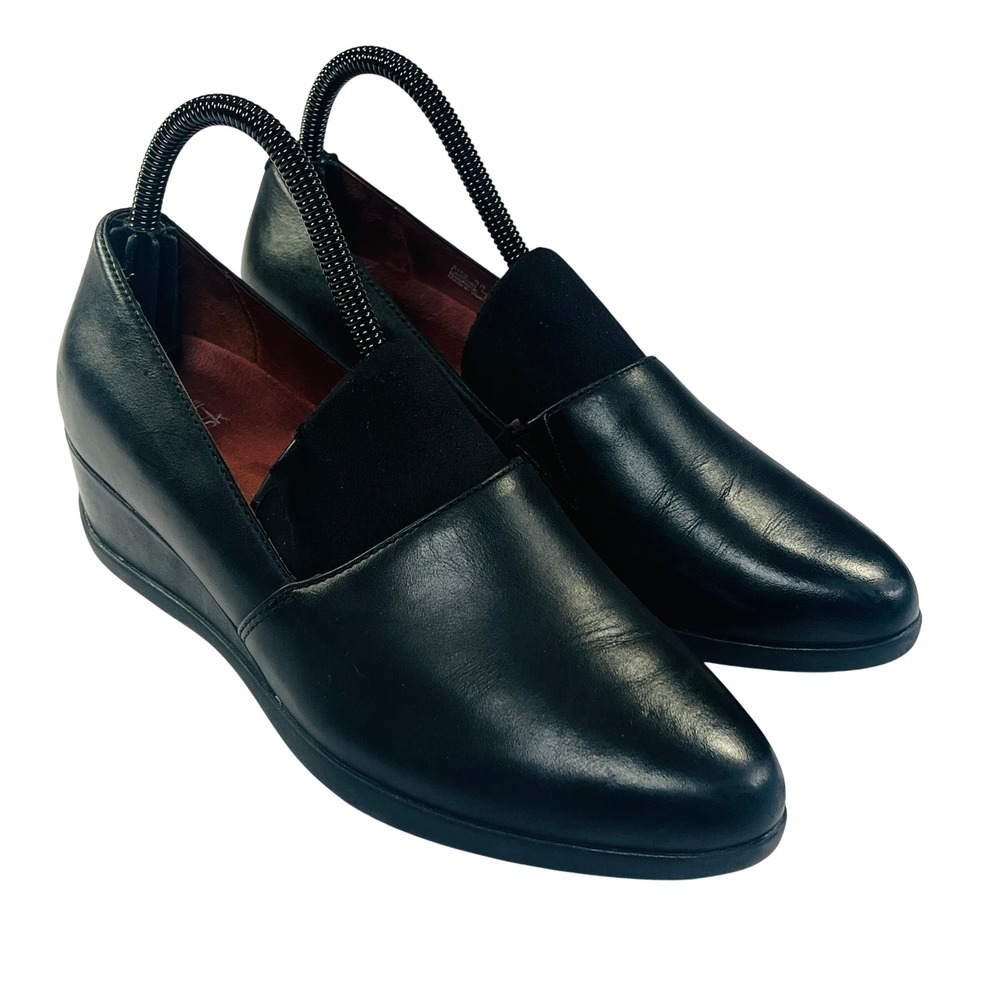 Dansko Shanda Shoes Womens 38/7.5-8‎ Black Leather Waterproof Wedge Heel Comfort - Picture 12 of 12